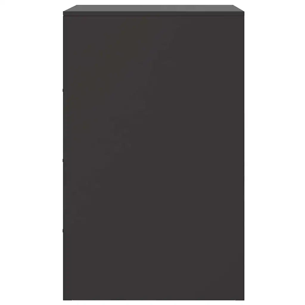 Set di 2 Comodini | Armadio da Notte | Mobiletto da notte Neri 34,5x39x62 cm in Acciaio