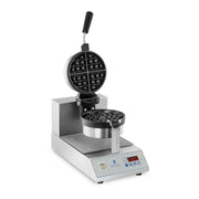 Macchina per waffle rotante a LED 1300 watt acciaio inox e acciaio fuso 14_0001839