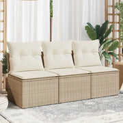 Divano da Giardino con Cuscini a 3 Posti Beige in Polyrattancod mxl 89614