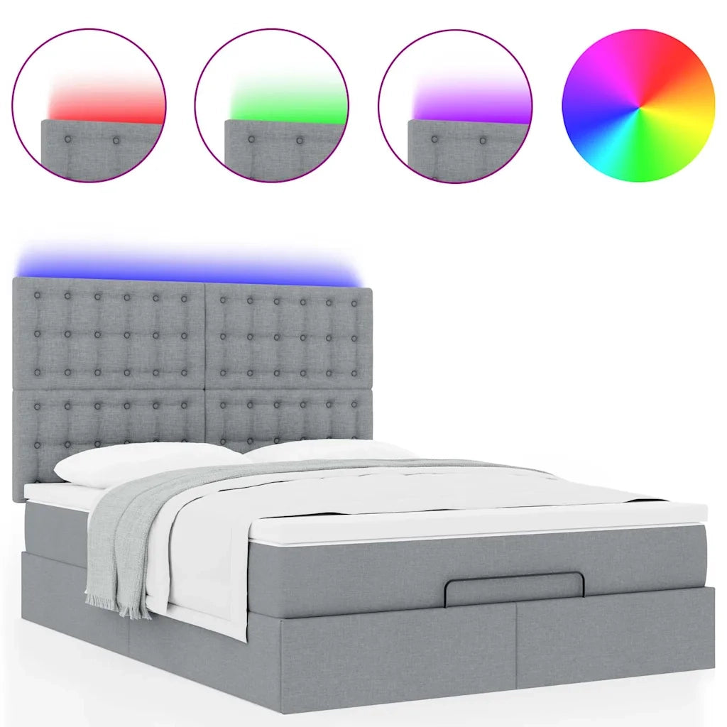 Struttura Letto Pouf con Materasso 140x200 cm in Tessuto 3314176