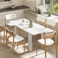Tavolo Allungabile da Pranzo per 6-8 Persone, 140-180 x 80 cm, Bianco