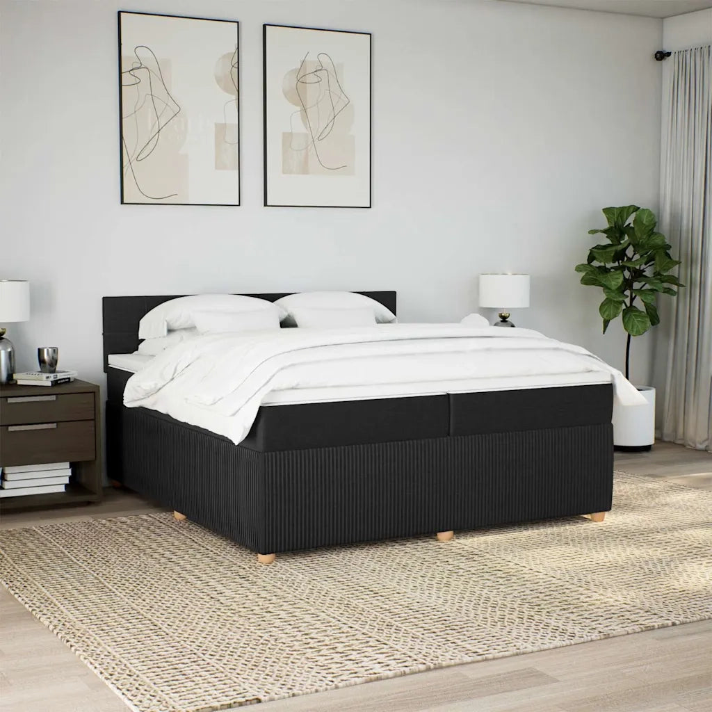 Giroletto a Molle con Materasso Nero 200x200 cm in Tessuto 3287565