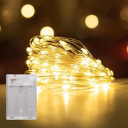 Micro catena di luci LED a batterie 5 m 50 LED per Natale matrimoni feste camera da letto decorazione di albero, bianco caldo 5.
