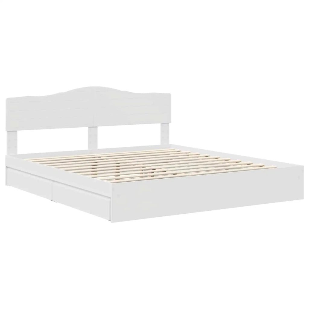 Letto con Contenitore Bianco 180 x 200 cm Legno multistrato
