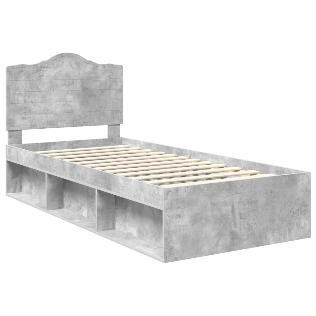 Struttura del letto Grigio Concretè 100 x 200 cm Pino massello 3413347