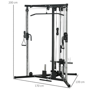 Stazione Fitness per Allenamento Totale 170x139x200 cm Power Tower in Acciaio Nero