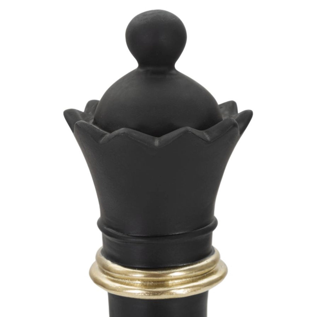 Scultura Scacchi 14, Nero, Poliresina, 9x9x25,5 cm