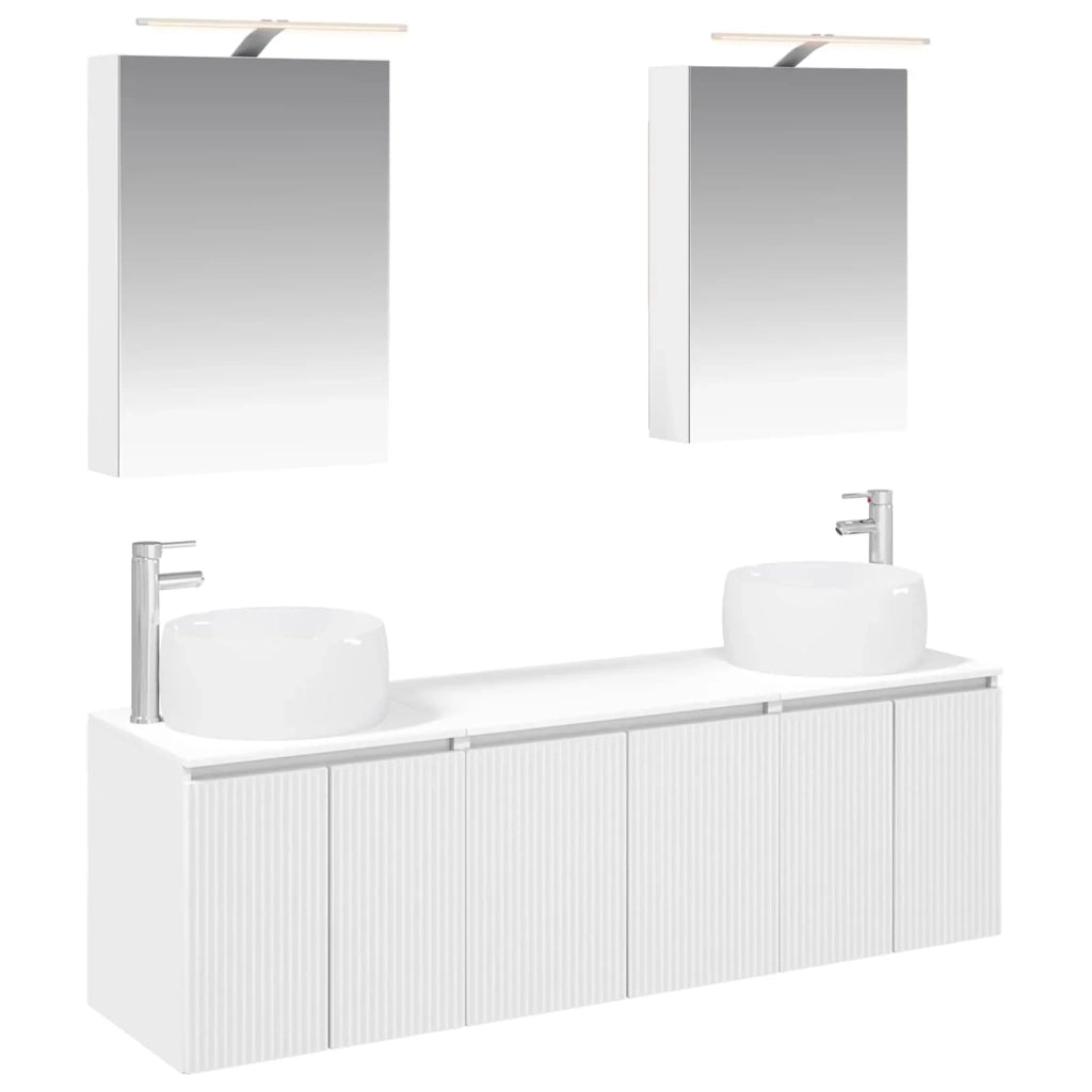 Set di Armadi da Bagno 5 pcs Bianco Legno ingegnerizzato 3406511