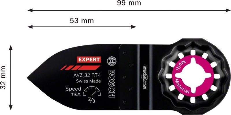 2608900040 - Lama per Multifunzione , AVZ32RT4, EXPERT for MULTIMATERIALE, 53 x 32mm