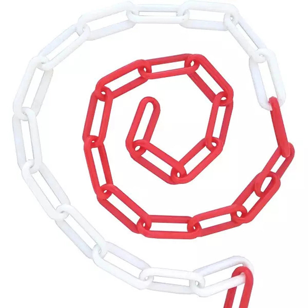 CATENA SEGNALETICA IN PLASTICA BICOLORE ROSSO BIANCO PVC Ø6mm 25m MISTRAL 114092