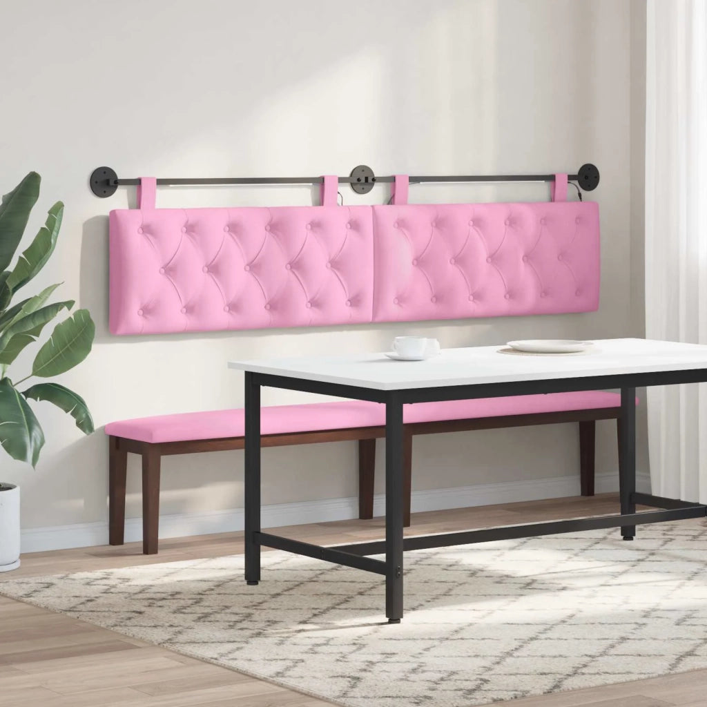 Testiera sospesa Con luce LED Rosa Tessuto