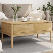 Tavolino-Tavolino da soggiorno-Tavolo FLORO Marrone Cera 99x55,5x45 cm in Legno di Pino