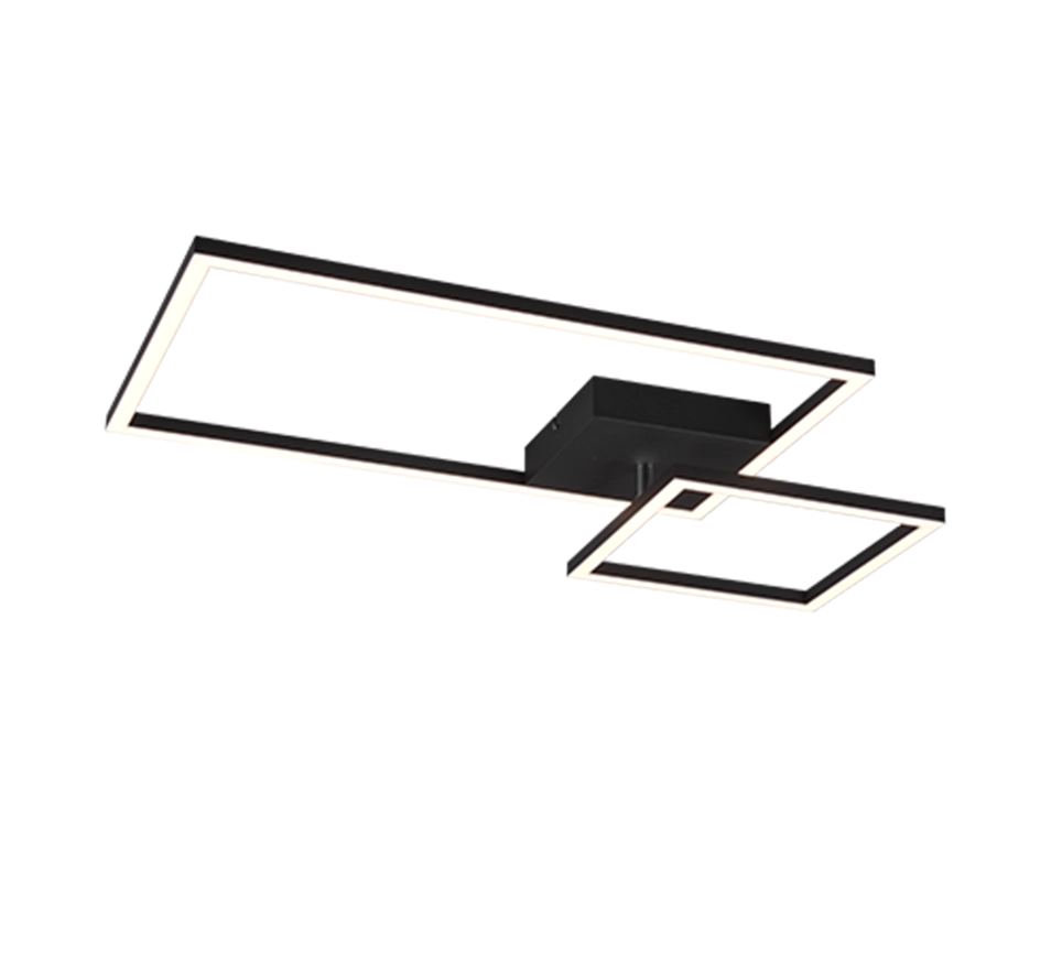 Plafoniera LED con snodo, metallo, nero, L 63 cm, Padella