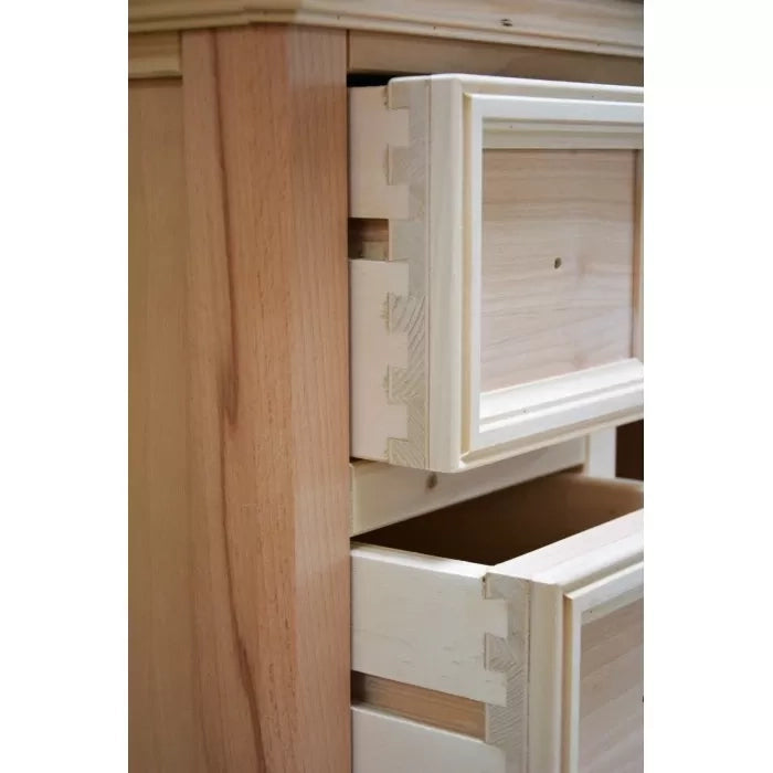 Comodino classico 3 cassetti in legno grezzo l.55 p.36 h.70 - Mobili 2G
