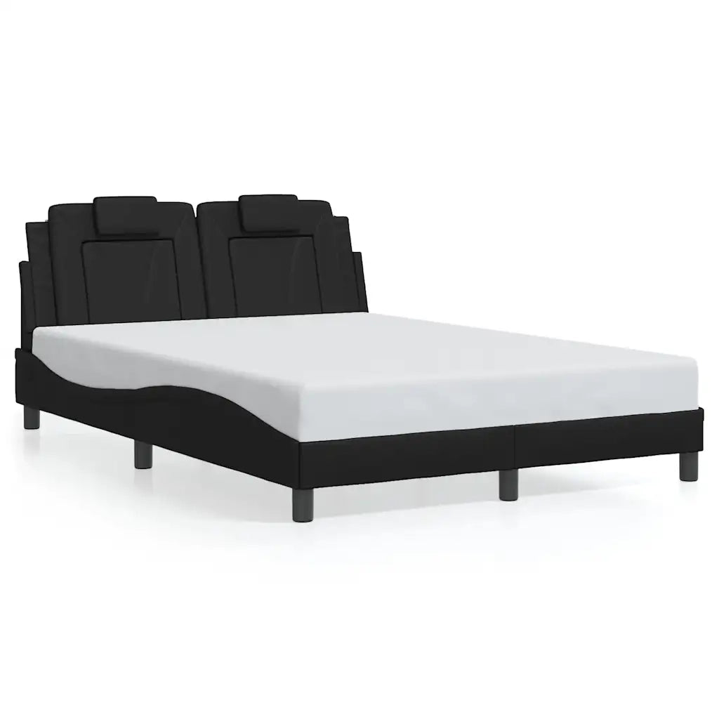Giroletto Viana senza Materasso-Struttura Letto Nero 120x200 cm in Similpelle