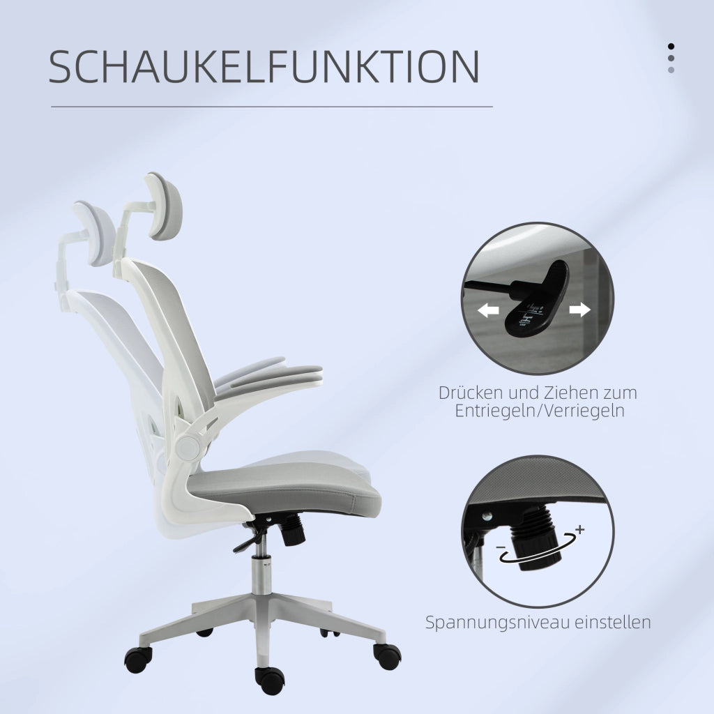 Sedia da ufficio ergonomica con schienale alto e supporto lombare ¨C Minimal ¨C Grigio 65x64x114-122 cm