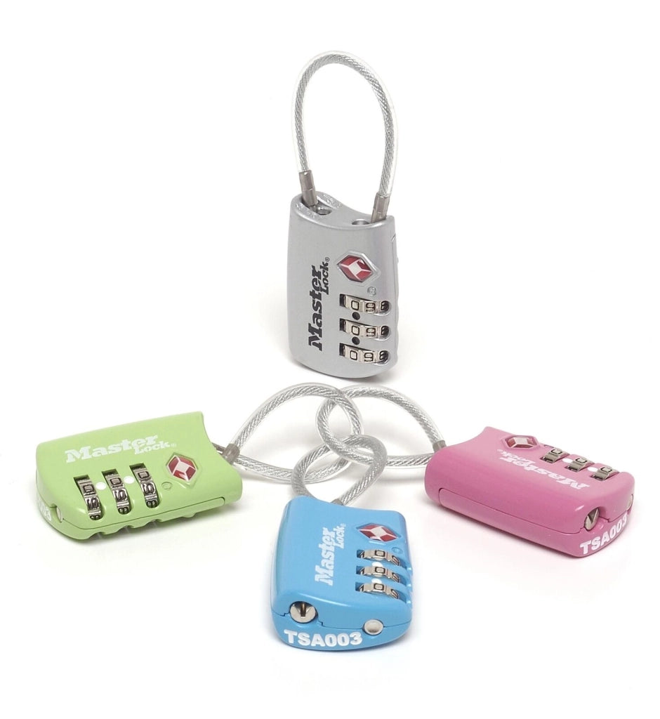 MASTER LOCK 4688EURD lucchetto per bagaglio Lucchetto a combinazione per bagagli Metallo, Vinile Blu, Verde, Grigio, Rosa