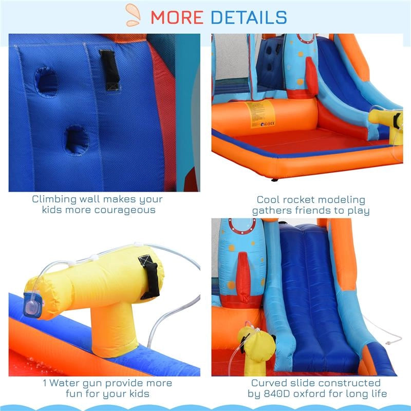 GIOCO GONFIABILE PER BAMBINI CON SCIVOLO TRAMPOLINO E POMPA ELETTRICA