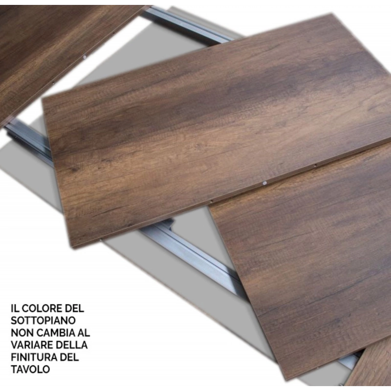 Tavolo allungabile 90x160/264 cm Volantis telaio gambe 4 colori (A) - Noce