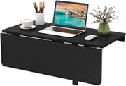 Tavolo Pieghevole a Muro, Tavolino Porta PC da Parete in Legno, Tavolo a Scomparsa Multifunzionale, Ideale per Soggiorno, Cucina e Studio, 80 x 60 x 45 cm (Nero)
