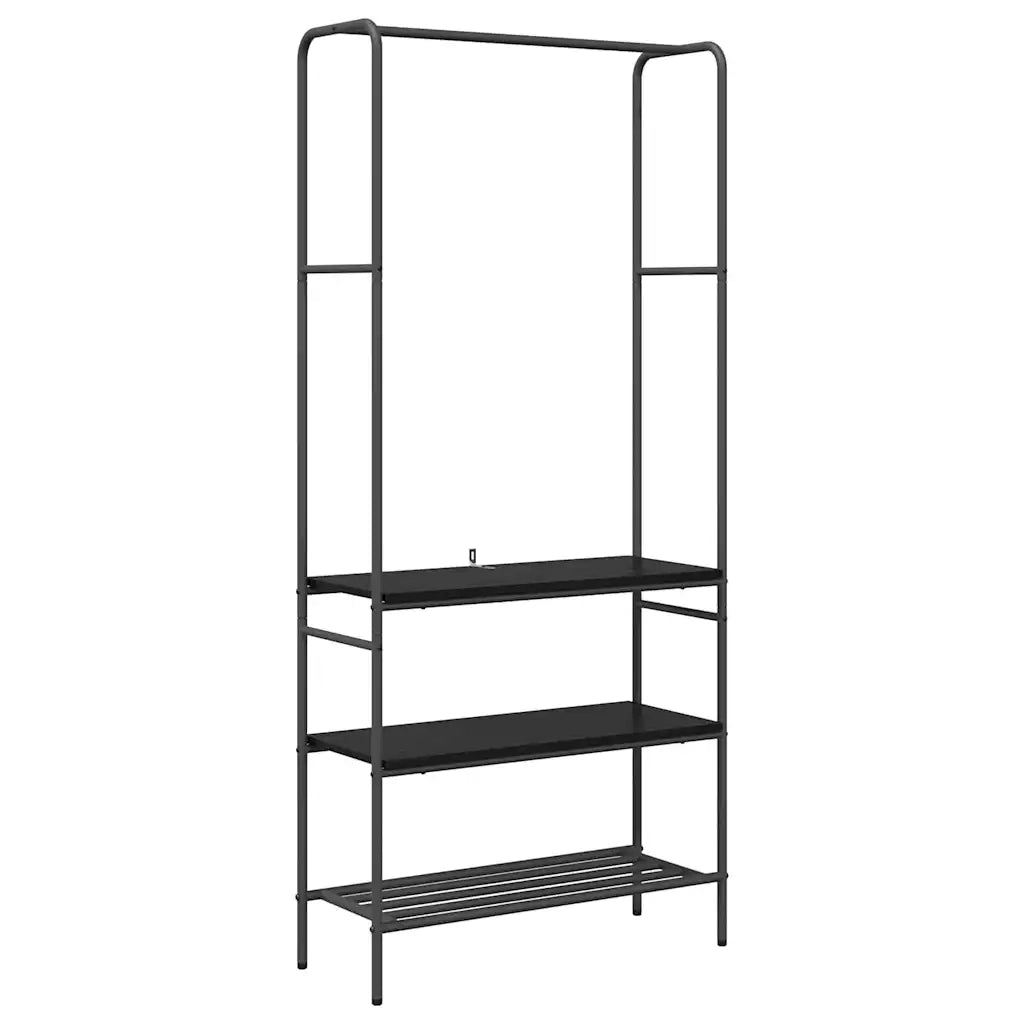 Stendibiancheria Rovere Nero 77 x 30 x 171 cm Legno multistrato 868463