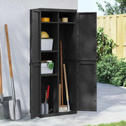 Armadio da Esterno Nero 65x37x165 cm in PP 364205