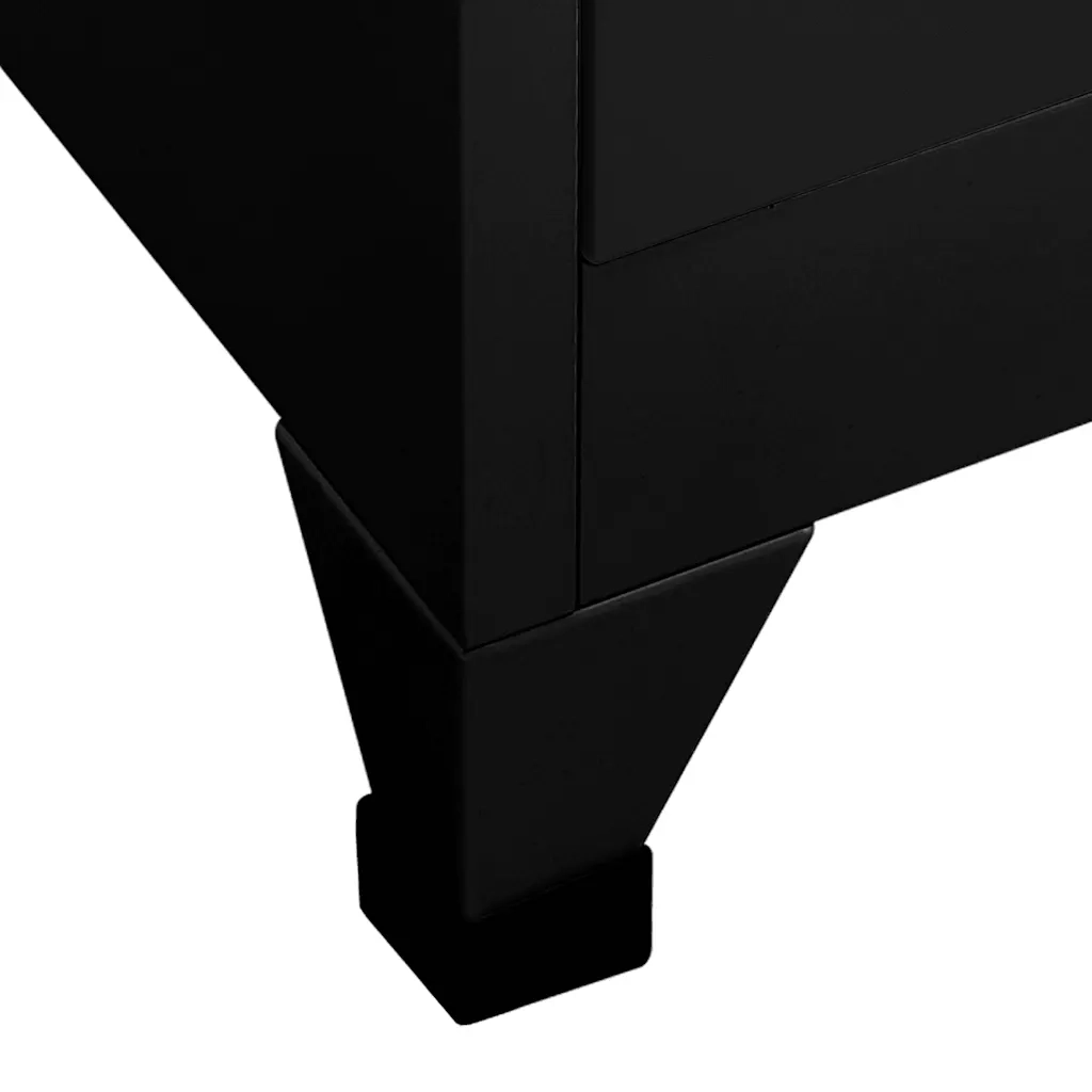 Armadietto con Serratura Nero 90x40x180 cm in Acciaio cod mxl 51457