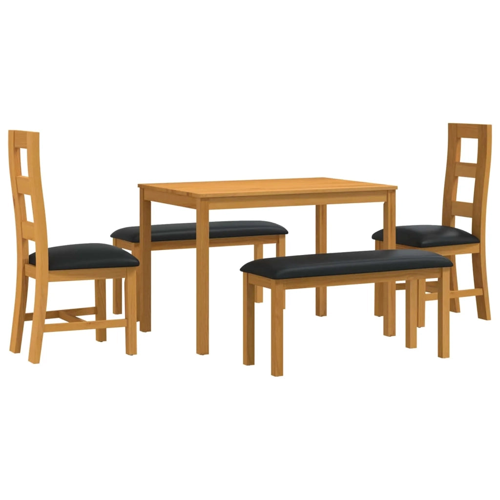 Set da pranzo 5 pz Nero Legno di Quercia Massello 3430289