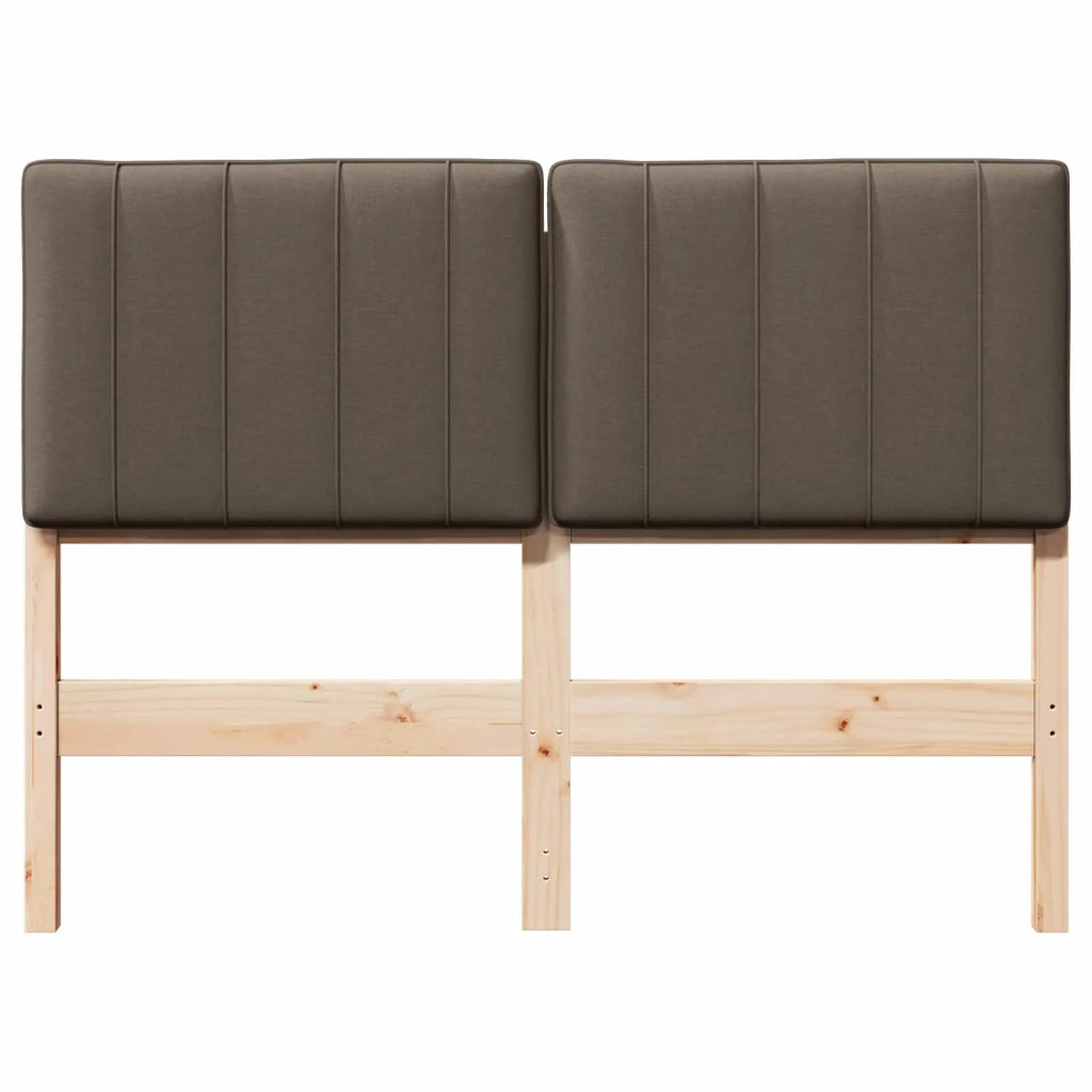 Testiera imbottita Marrone e taupe 120 cm Pino massello