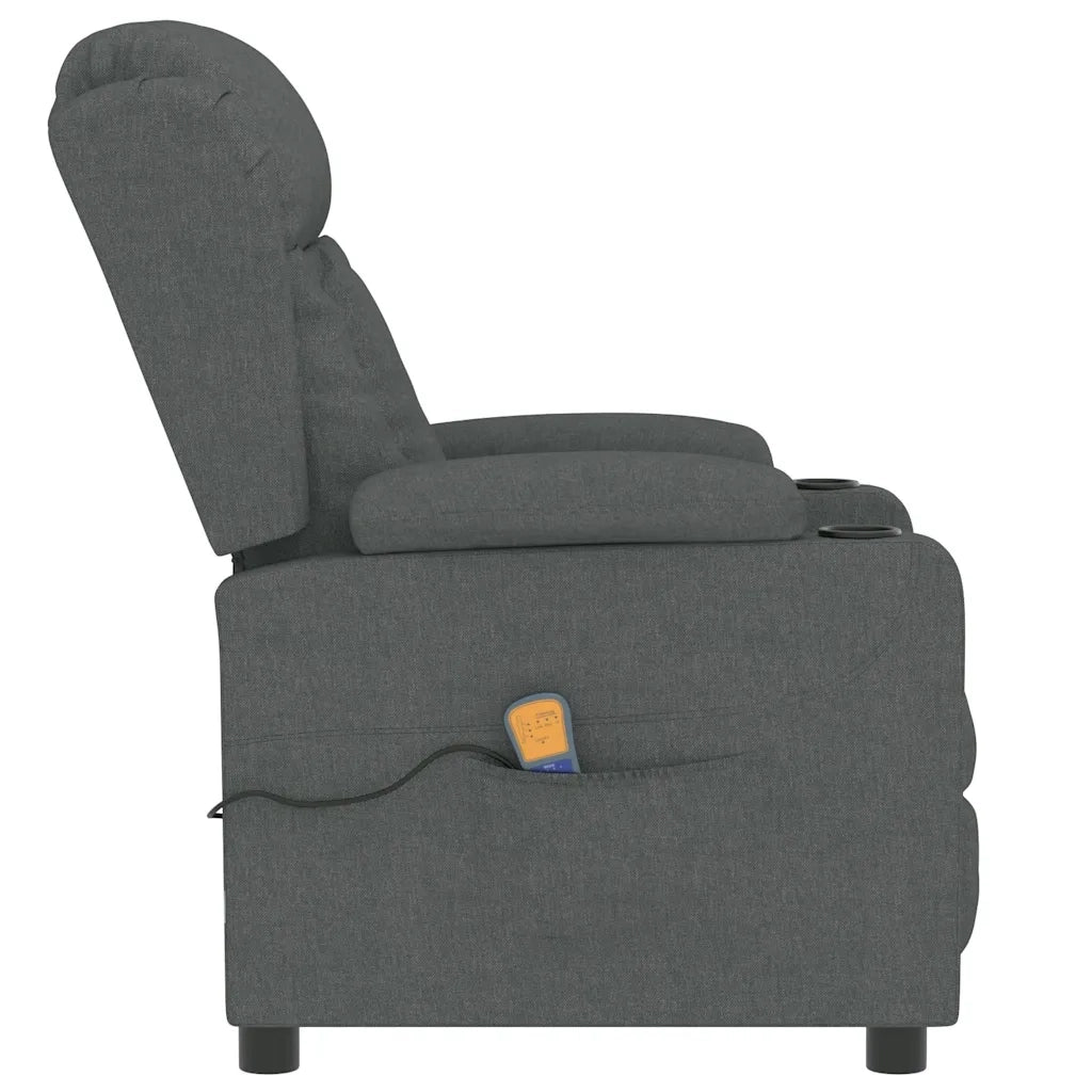 Poltrona Massaggiante Reclinabile Grigio Scuro in Tessuto cod mxl 32499