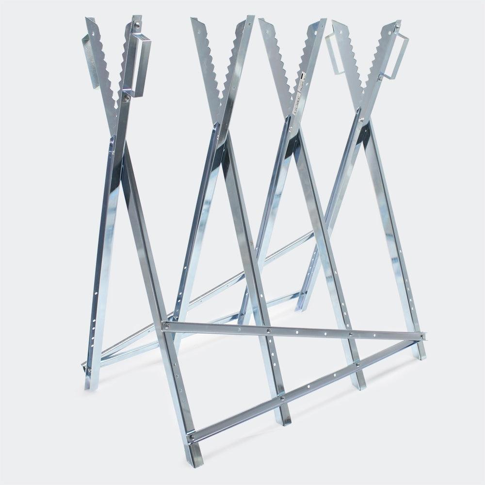 Cavalletto zincato regolabile con maniglie portalegna 80 x 80 cm 3416169