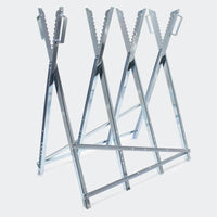 Cavalletto zincato regolabile con maniglie portalegna 80 x 80 cm 3416169