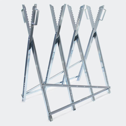 Cavalletto zincato regolabile con maniglie portalegna 80 x 80 cm 3416169