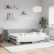 Divano Letto con Letto Estraibile-Sofa Letto-Daybed Grigio Chiaro 90x200 Velluto 325635