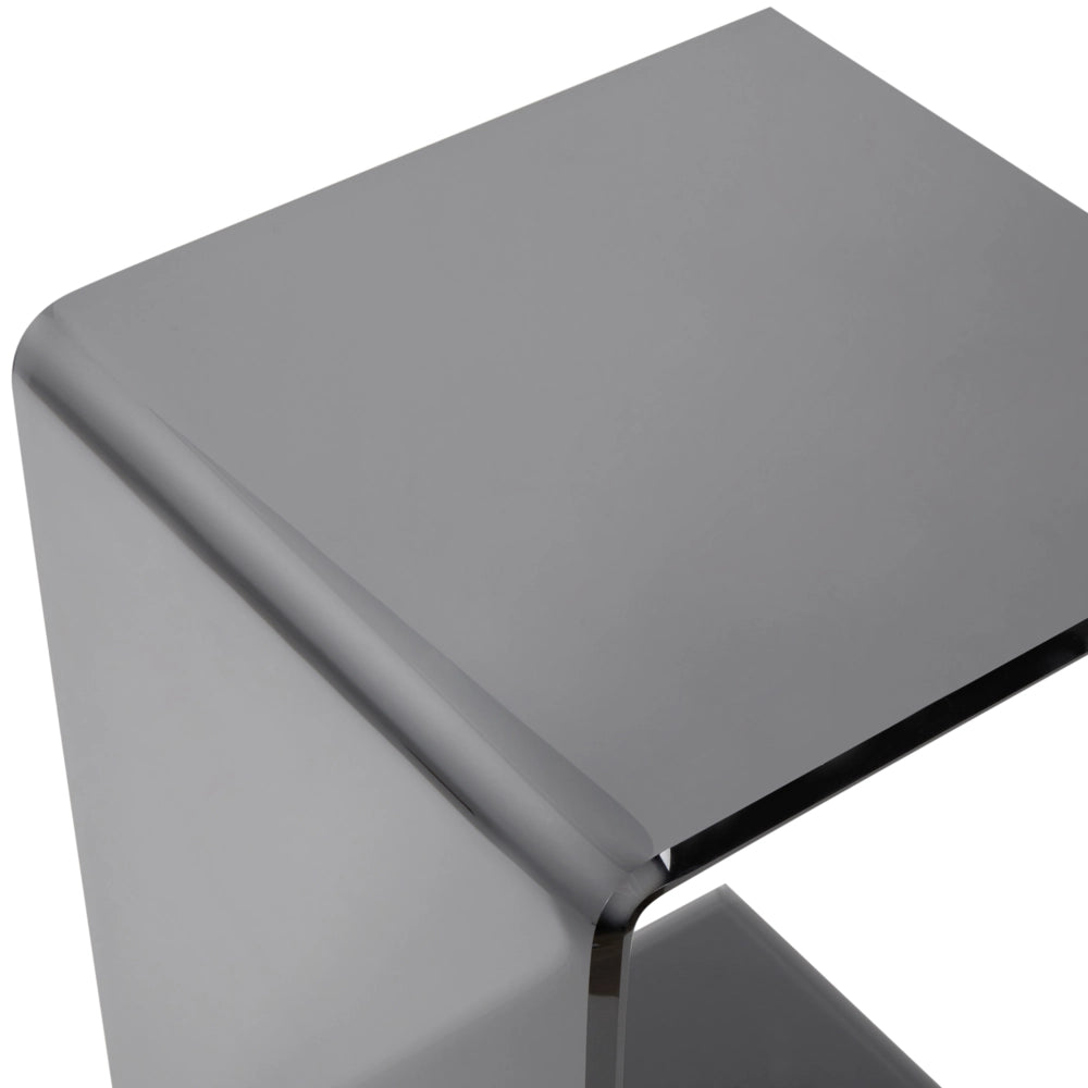Tavolino in Vetro trasparente nero 40 x 40 cm in stile minimalista soggiorno cucina
