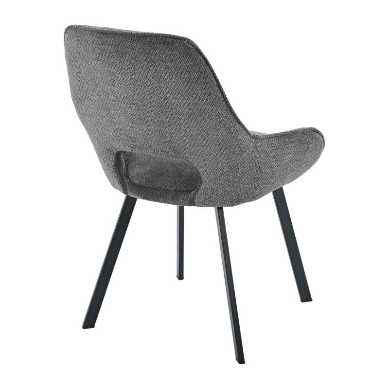 Set di 4 Sedie Krystal In Tessuto Grigio Dimensione 63x57x82cm