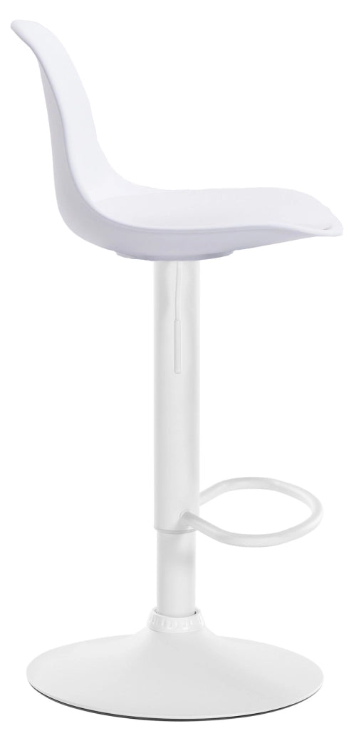 Sgabello di design KIEL in polipropilene e similpelle bianco,bianco