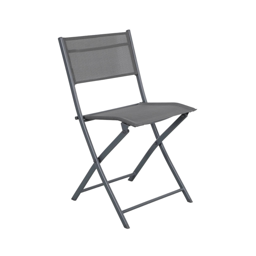 Set tavolo da giardino pieghevole in acciaio con 4 sedie, antracite