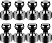Pacchetto di 8 magneti per frigorifero 12 x 16 mm magneti neodimio Piccoli magneti cilindrici con forti magneti con scatola per ufficio, lavagna, scuola, bacheca (nero)