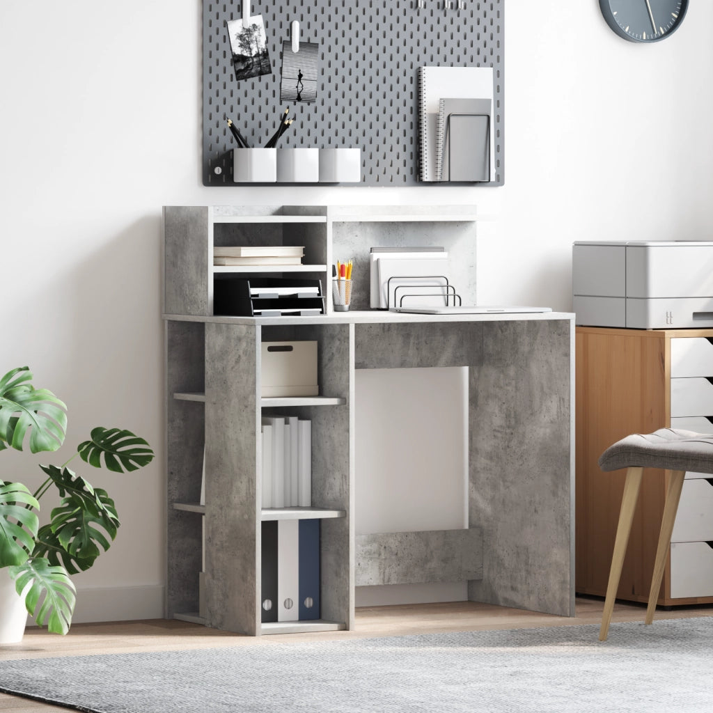 Scrivania con Storage Grigia 90x48x101.5 cm Legno ingegnerizzato