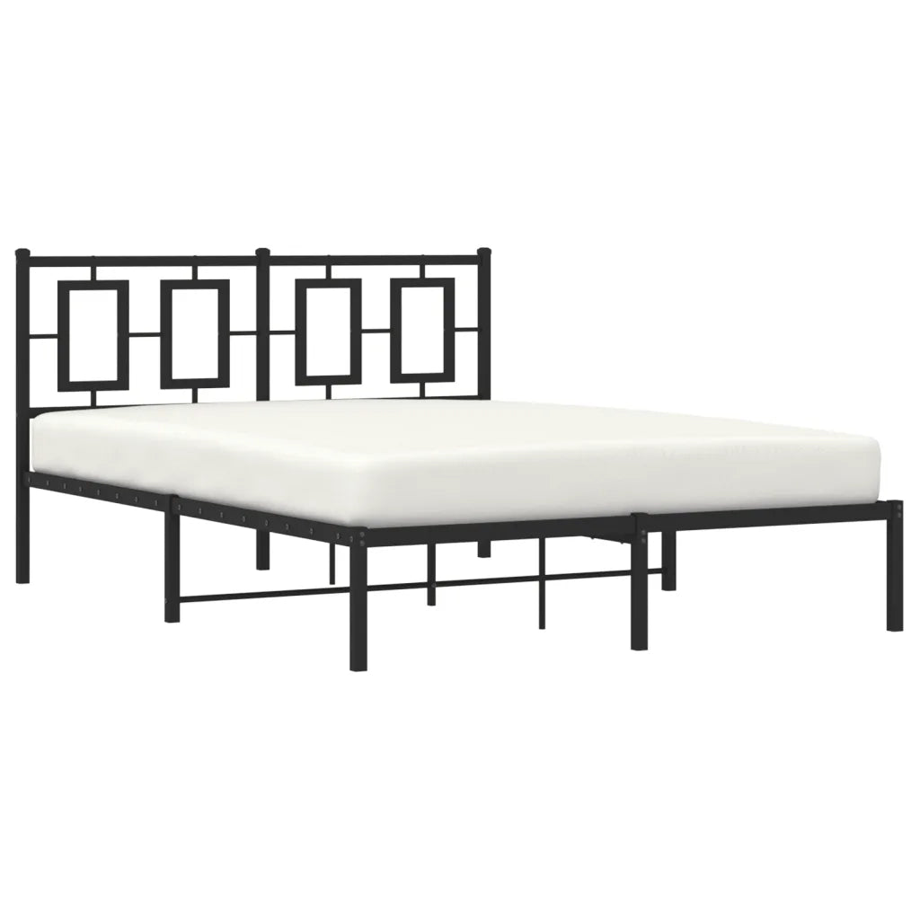 Giroletto con Testiera in Metallo Nero 135x190 cm