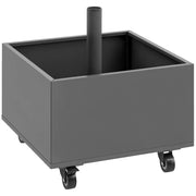 Supporto Parasol 2 in 1 con Ruote e Fioriera ¨C Zephmum ¨C Grigio Scuro 50x50x46 cm