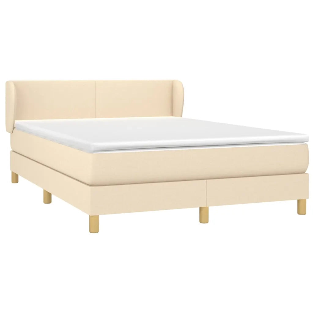 Giroletto a Molle con Materasso Crema 140x200 cm in Tessuto