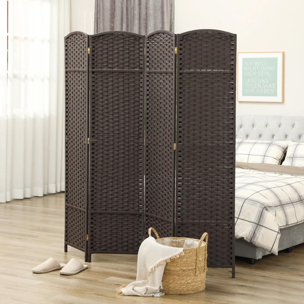 Paravento Separatore 4 Pannelli ¨C Xylo ¨C Marrone 160x170 cm