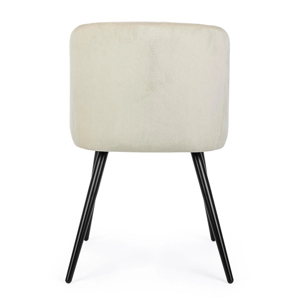 Set di 2 Sedie Imbottite in Velluto con Gambe in Acciaio - FELICIA