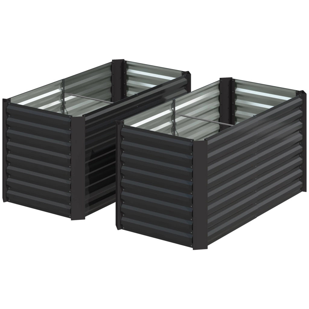 Letto da giardino in acciaio ¨C zephmum ¨C grigio scuro 120x60x60 cm