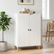 Credenza Bianco Lucido 66 x 34,5 x 90 cm Legno ingegnerizzato 894129