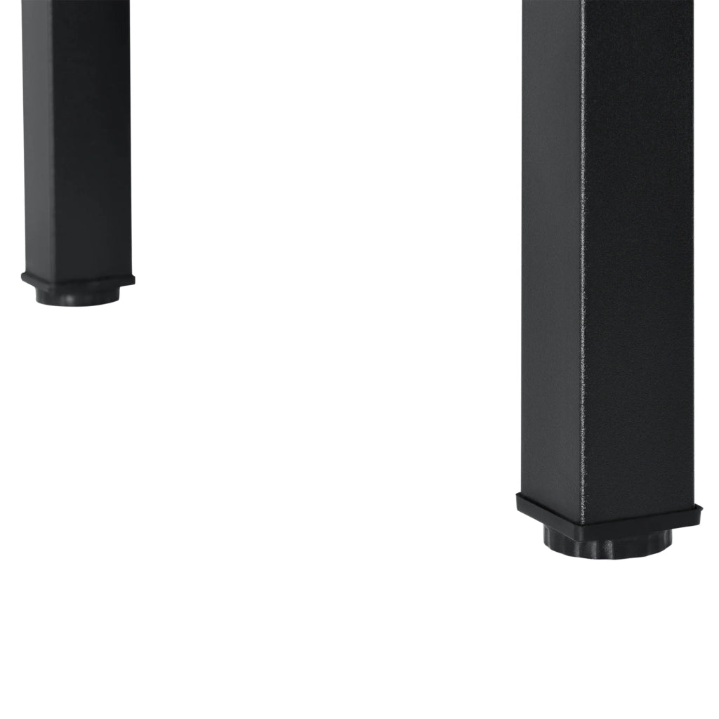 tavolo da pranzo scrivania da cucina MDF acciaio rivestito melaminico 120 cm cm marrone nero 03_0006268