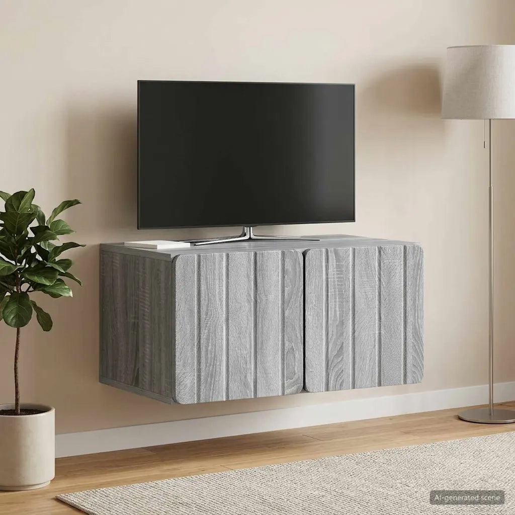 Mobile Porta TV da Muro 59,5 x 41 x 30 cm Sonoma grigio 898341
