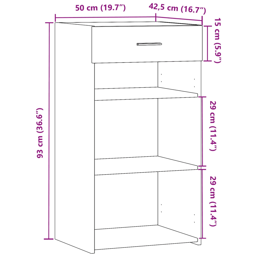 Credenza Grigio Sonoma 50x42,5x93 cm in Legno Multistrato 846332